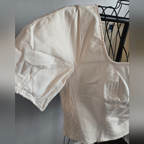 NWT Old Navy Women's Cream Denim Square Neck Top 2X - Picture 6 of 9